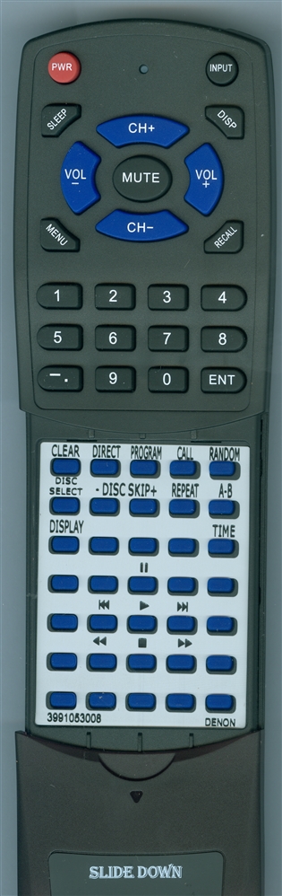 DENON 3991053008 RC-1033 BLACK replacement Redi Remote