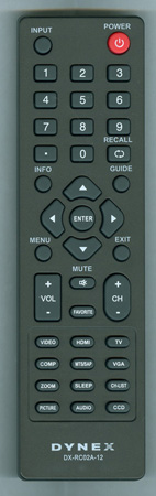 DYNEX 098GRABDUNEDYJ DX-RC02A-12 Genuine OEM original Remote