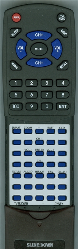 DYNEX TV-5620-67 HTR291F replacement Redi Remote