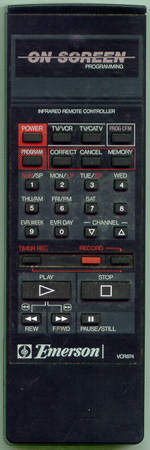 EMERSON 076200J001 VCR874 Genuine  OEM original Remote