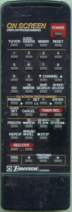 EMERSON 076G041050 VCR885N Refurbished Genuine OEM Original Remote