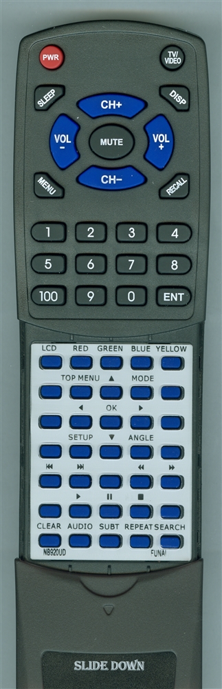 FUNAI NB920UD replacement Redi Remote