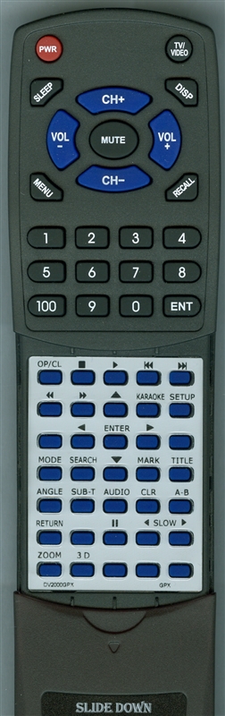 GPX DV2000 GPX replacement Redi Remote