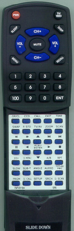 GPX EM-TVD1324 313923808261 replacement Redi Remote