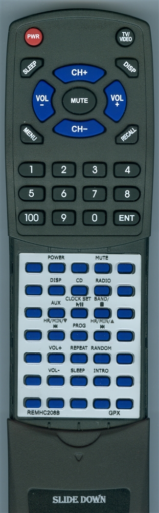GPX REM-HC208B HC208B replacement Redi Remote