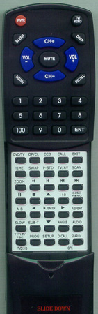 GPX TVD1315 replacement Redi Remote