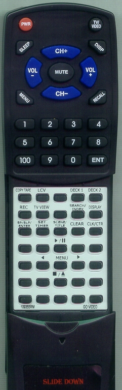 GO VIDEO 109355RM 00009G replacement  Redi Remote