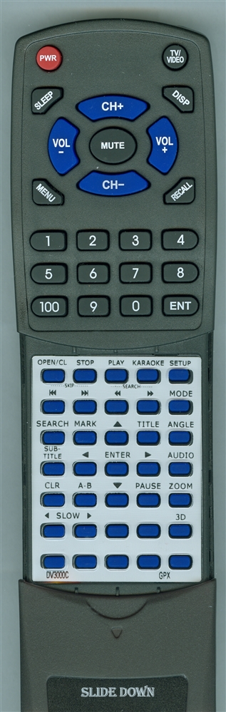 GPX DV3000C replacement Redi Remote