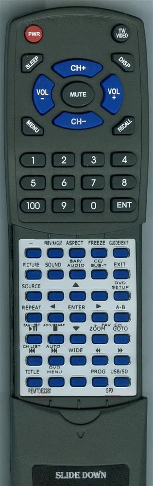 GPX REM-TDE2280 replacement Redi Remote