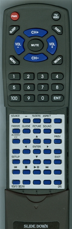 GPX REM-TE1380-UNV replacement Redi Remote