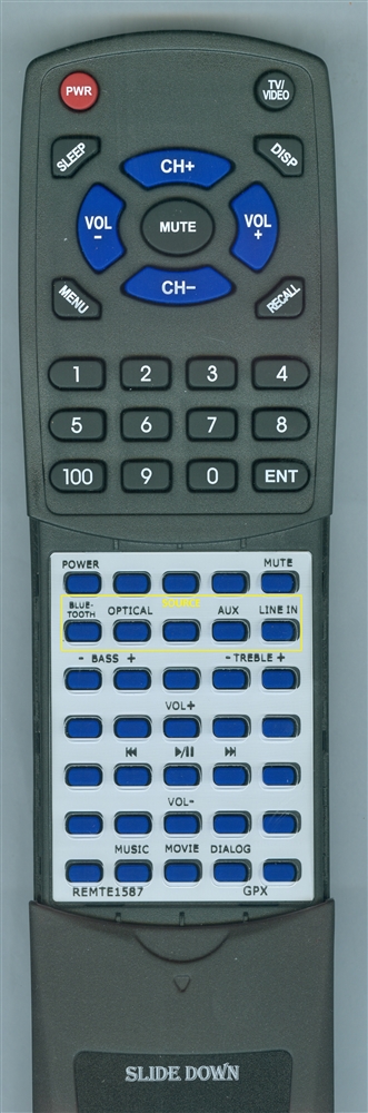 GPX REM-TE1587 Custom Built Redi Remote