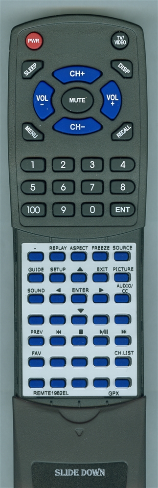 GPX REM-TE1982-EL TE4014B FID:EL VID:1086 replacement Redi Remote