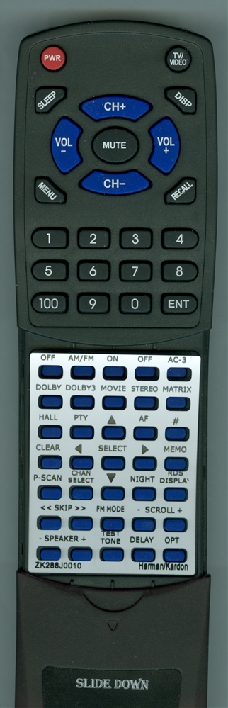 HARMAN KARDON ZK288J0010 AVR 85 replacement Redi Remote