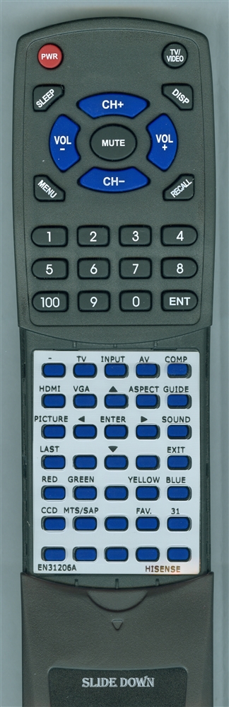 HISENSE EN-31206A replacement Redi Remote