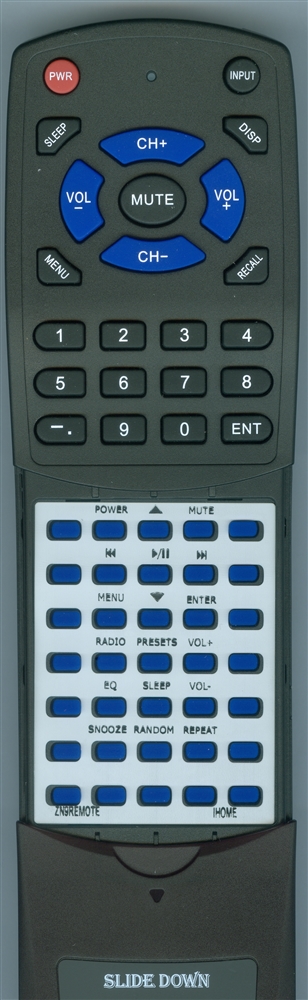 IHOME ZN9 REMOTE ZN9 replacement Redi Remote