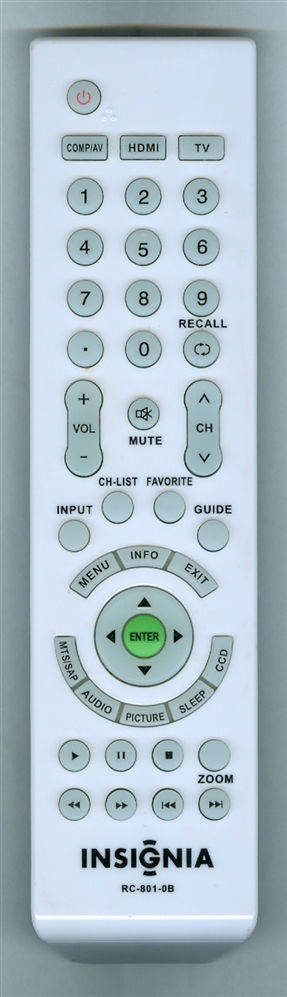 INSIGNIA 6010800102 RC8010B Refurbished Genuine OEM Original Remote