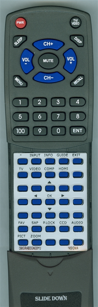 INSIGNIA 098GRABDGNEBYU NS-RC01G-09 replacement Redi Remote
