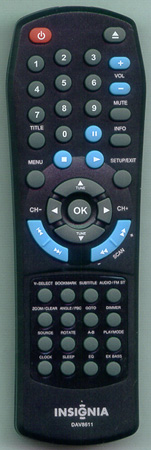 INSIGNIA 0223-458611-00 DAV8611 Genuine OEM original Remote