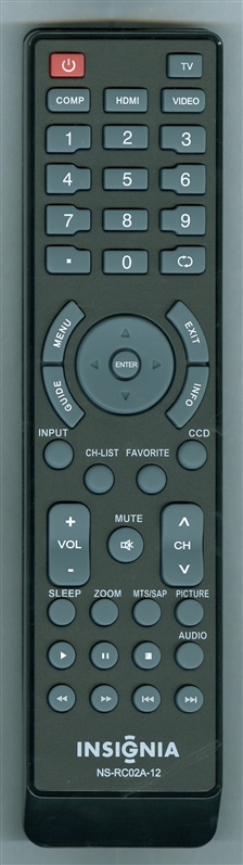 INSIGNIA 098GRABDRNEBYJ NS-RC02A-12 Refurbished Original Remote