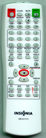 INSIGNIA AL-REMO NSA-1113 Genuine OEM original Remote