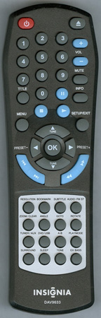 INSIGNIA DAV9633 DAV9633 Genuine OEM original Remote