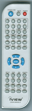 IVIEW IVIEW-2600HD-Z IVIEW2600HDZ SILVER Genuine OEM original Remote