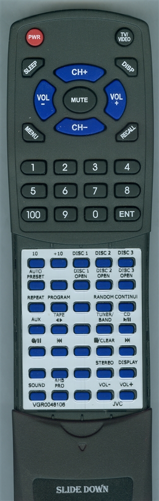 JVC VGR0048-106 RMRXUC30WT replacement Redi Remote