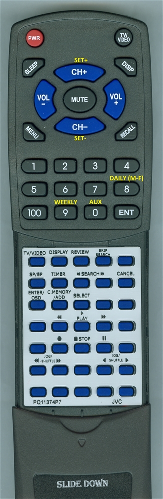 JVC PQ11374P-7 PQ11374 replacement Redi Remote