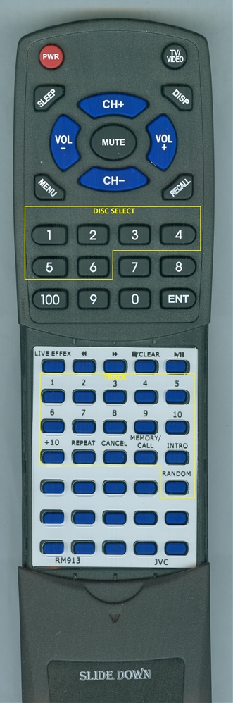 JVC RM913 RMRP1000 replacement Redi Remote