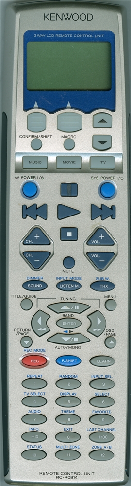 KENWOOD A70-1454-05 VR5080 Genuine  OEM original Remote