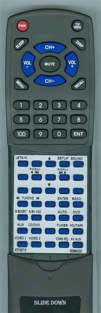 KENWOOD A70-1507-15 RCR0617 replacement Redi Remote