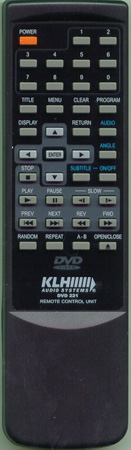 KLH DVD221 DVD221 Genuine  OEM original Remote