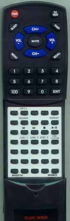MAGNAVOX 994000001342 MAS85/17 replacement Redi Remote