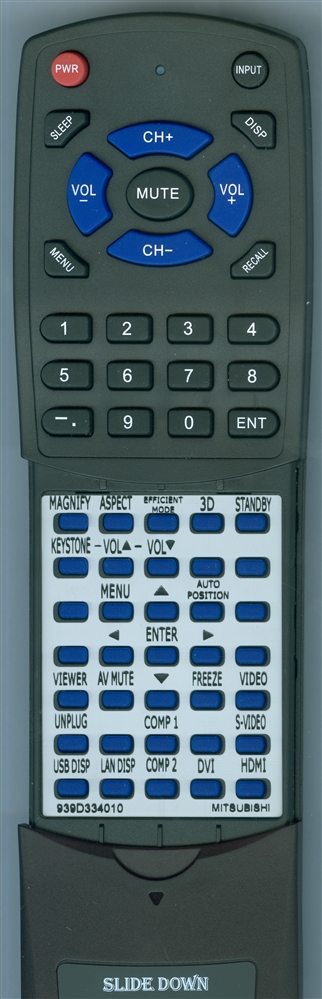 MITSUBISHI XD700REM 939D334010 replacement Redi Remote