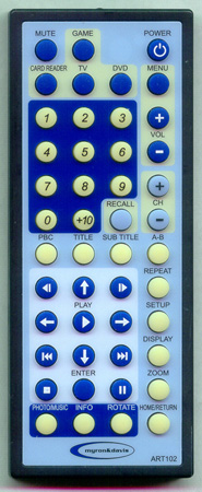 MYRON & DAVIS ART102B ART102 Genuine OEM original Remote