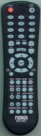 NAXA NX551 NX-551 Genuine  OEM original Remote