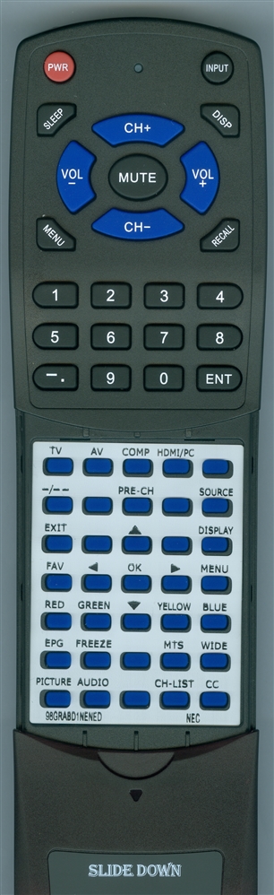 NEC 98GRABD1NENED replacement Redi Remote