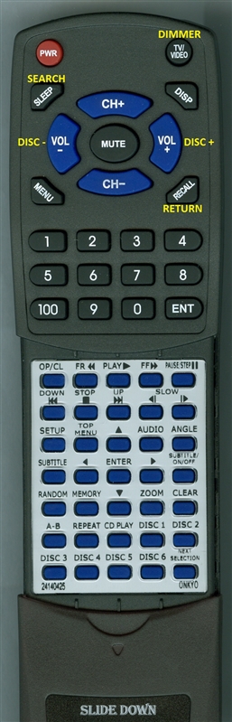 ONKYO 24140425 INSERT RC425DV replacement Redi Remote