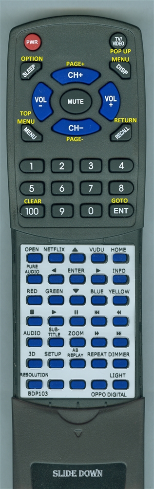 OPPO DIGITAL BPD103 replacement Redi Remote