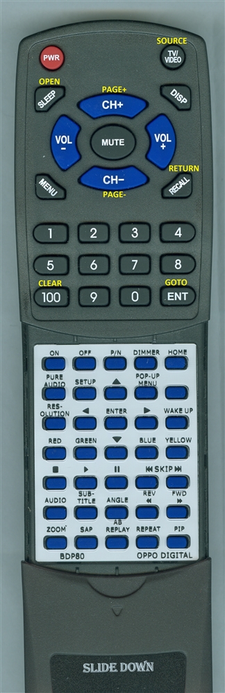OPPO DIGITAL BDP80 replacement Redi Remote