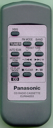 PANASONIC EUR646553 EUR646553 Refurbished Genuine OEM Remote
