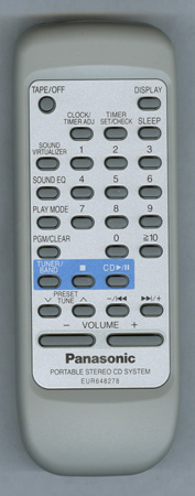 PANASONIC EUR648278 Genuine OEM original Remote