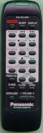 PANASONIC RAK-RX416WH RAKRX416WH Genuine  OEM original Remote