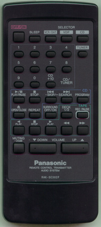 PANASONIC RAK-SC302P RAKSC302P Genuine  OEM original Remote