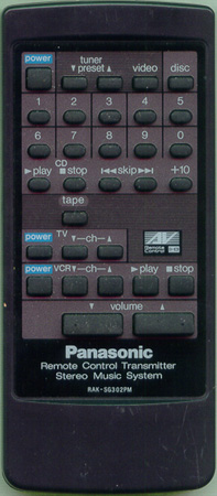 PANASONIC RAK-SG302PM Genuine OEM original Remote