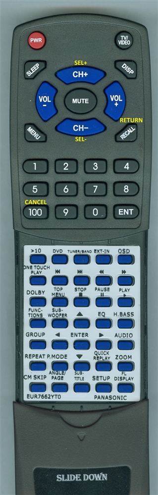 PANASONIC EUR7662YT0 replacement Redi Remote