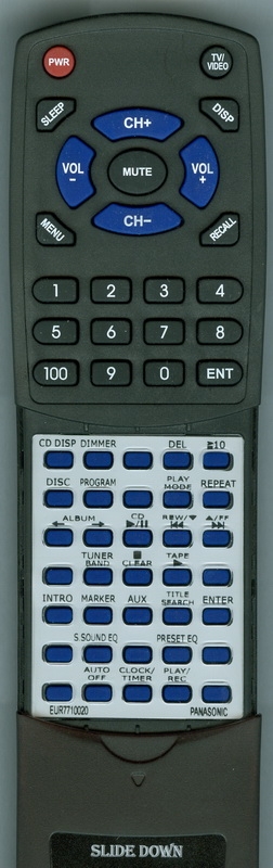 PANASONIC EUR7710020 replacement Redi Remote