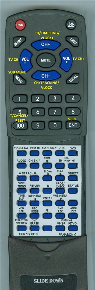 PANASONIC EUR7721X10 replacement Redi Remote