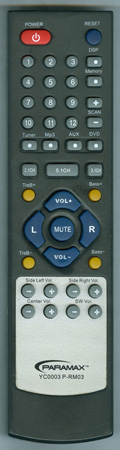 PARAMAX P-6040 YC003PRM03 Genuine  OEM original Remote