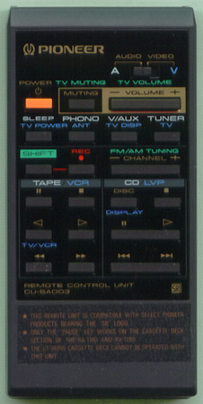 PIONEER AXD1021 CUSA003 Genuine  OEM original Remote